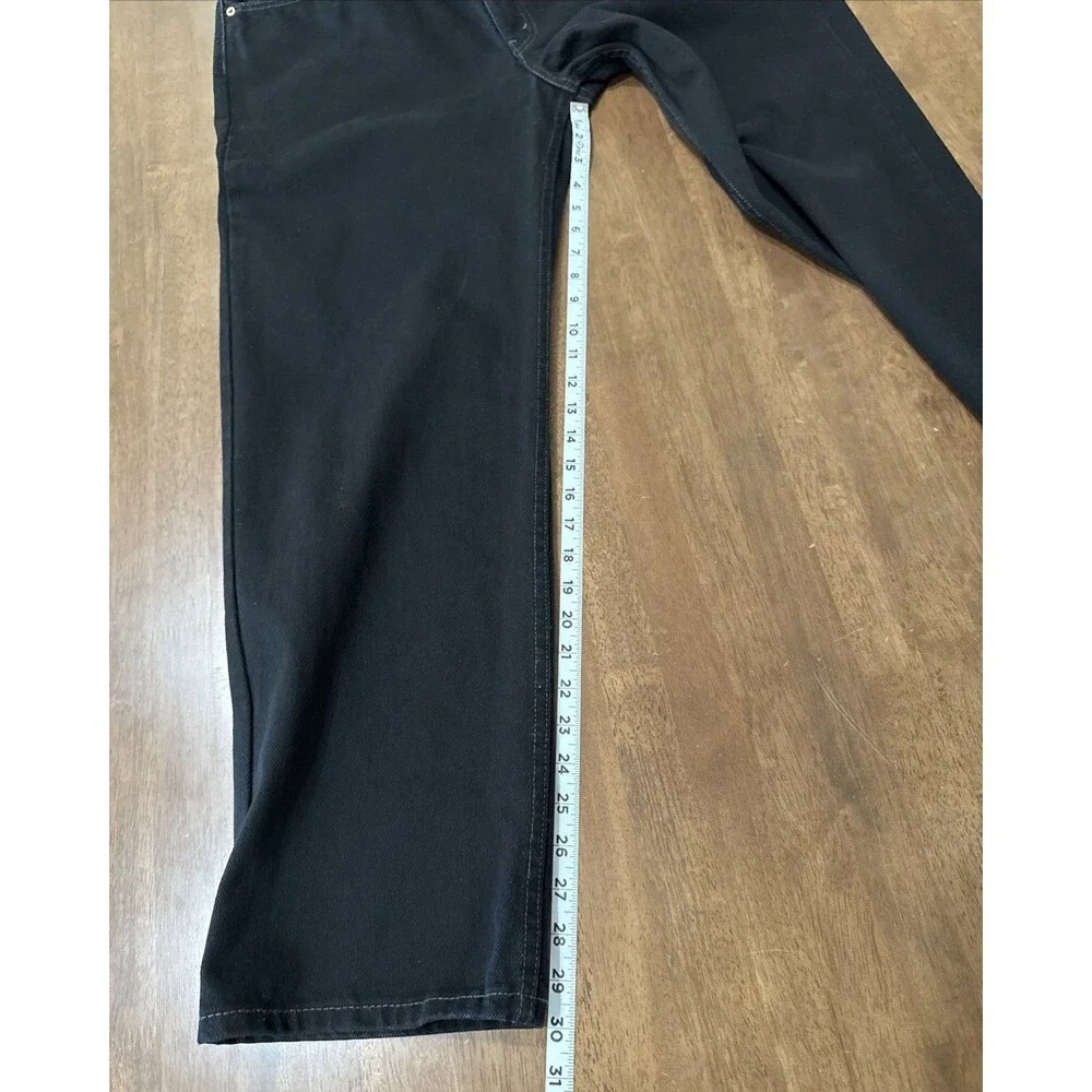 Levi’s 550 Black Relaxed Fit Heavyweight Straight Jeans Contrast Stitch 36x30